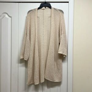 Eileen Fisher Cream Open-Front Cardigan